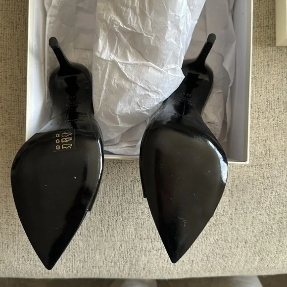BLACK SUEDE STUDIO | NIB Brea High Heel Mule Black Patent