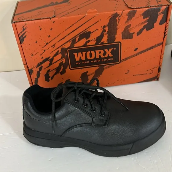 Black Work By Red Wing  Steel Toe Slip Resistant Shoes Size 9WW  NIB