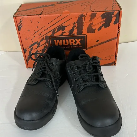 Black Work By Red Wing  Steel Toe Slip Resistant Shoes Size 9WW  NIB