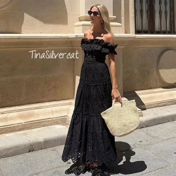 BLOGGER'S FAVE! Zara Embroidered Midi Dress NWT