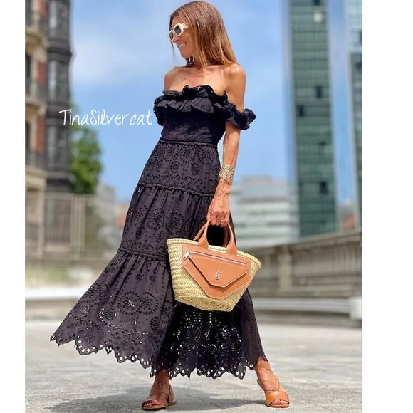BLOGGER'S FAVE! Zara Embroidered Midi Dress NWT