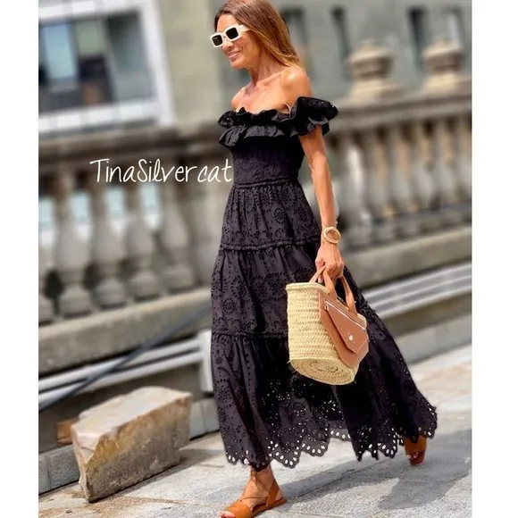 BLOGGER'S FAVE! Zara Embroidered Midi Dress NWT