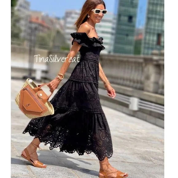 BLOGGER'S FAVE! Zara Embroidered Midi Dress NWT