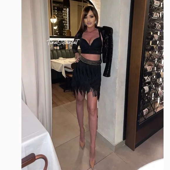 BLOGGERS FAVE! Zara Fringe Mini Skirt Black NWT