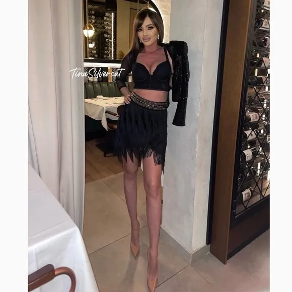BLOGGERS FAVE! Zara Fringe Mini Skirt Black NWT