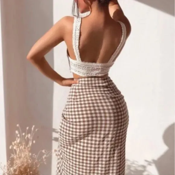 BLOGGER'S FAVE! Zara Gingham Wraparound Skirt Sz XS NWT