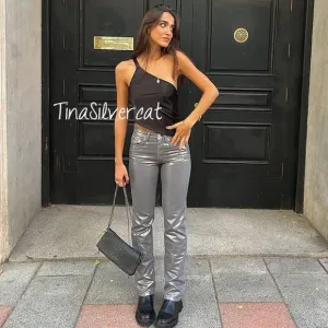 BLOGGER'S FAVE! Zara Metallic Slim Jeans NWT