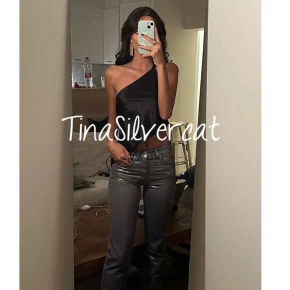 BLOGGER'S FAVE! Zara Metallic Slim Jeans NWT