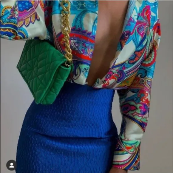 BLOGGER'S FAVE! Zara Mini Skirt Blue NWT