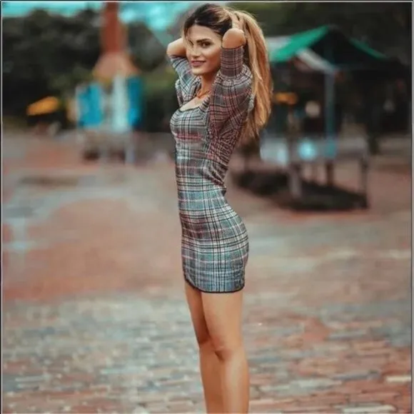 BLOGGER'S FAVE! Zara Plaid Mini Dress Balloon Sleeves Sz S NWT