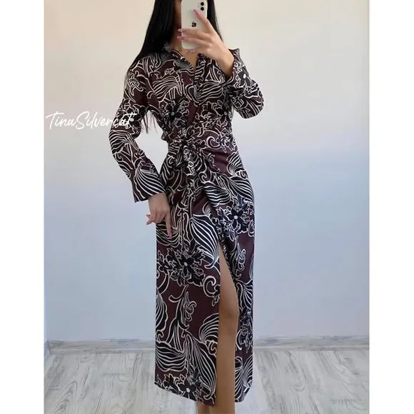 BLOGGER'S FAVE! Zara Printed Belted Wrap Dress Sz XS NWT