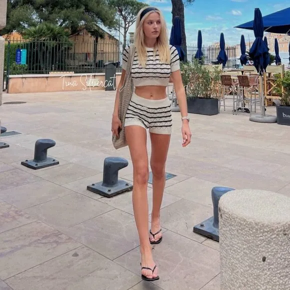 BLOGGER'S FAVE! Zara Striped Knit Shorts NWT