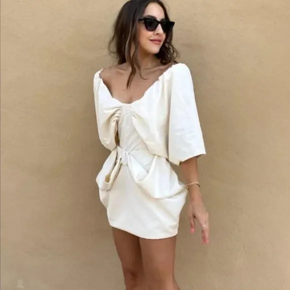 BLOGGER'S FAVE! Zara Voluminous Mini Skirt White Sz XS NWT