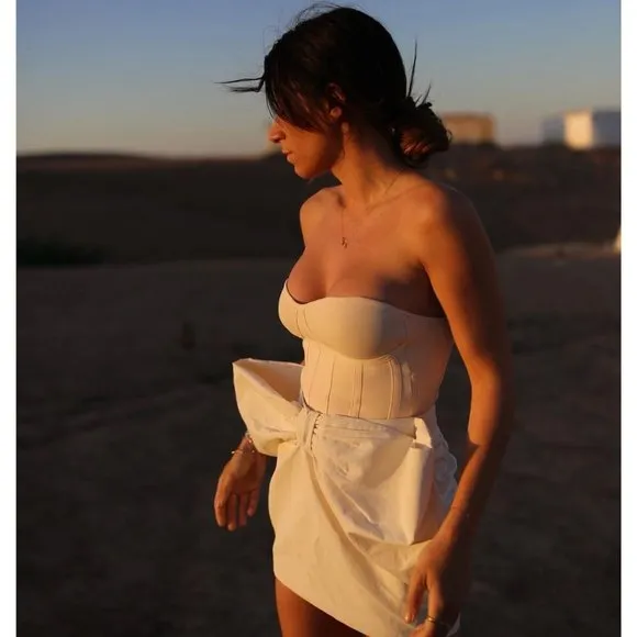 BLOGGER'S FAVE! Zara Voluminous Mini Skirt White Sz XS NWT