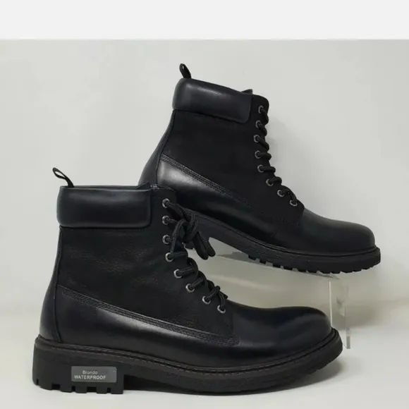 Blondo Men's Waterproof Ankle Boots Black  Lace Up B1172 014  New Multi Sizes