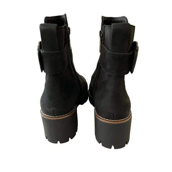 Blondo Sz 6.5 Waterproof Dakota Black Suede Buckle Ankle Boots NEW