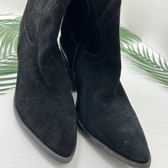 Blondo Wylde Knee High Waterproof Black Suede Western Boots Size 6.5 M NWOB