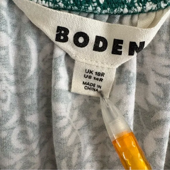 BODEN Scoop Tiered Mini Jersey Dress | Bottle Green Bloom Cascade | US Size 14