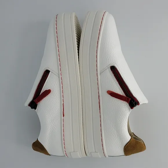 Boden Zip Flatform Platform Sneakers White Leather EU 40 US 8.5