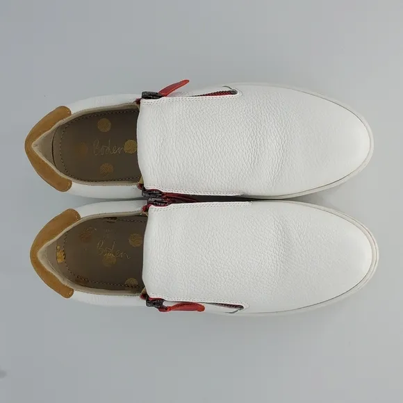 Boden Zip Flatform Platform Sneakers White Leather EU 40 US 8.5