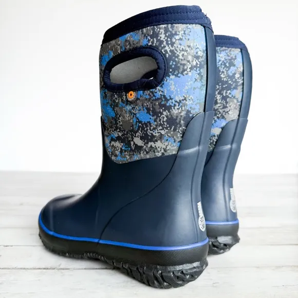 BOGS Kids Grasp Micro Camo Rain Snow Boots Insulated Waterproof Size 1 Youth