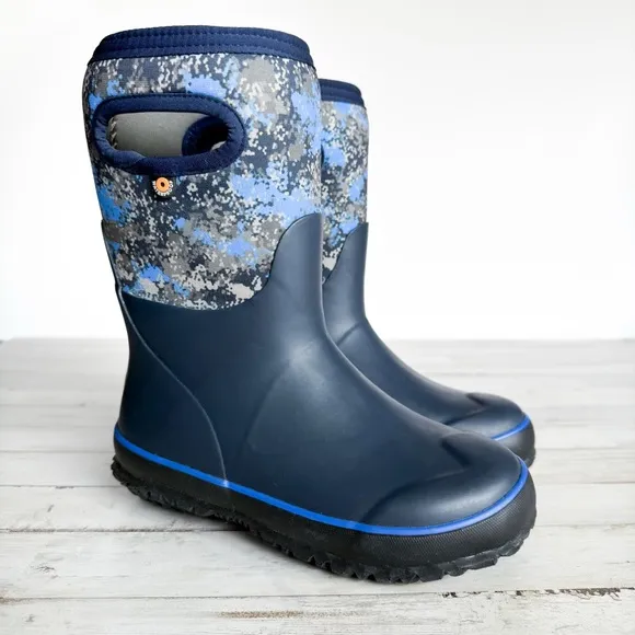 BOGS Kids Grasp Micro Camo Rain Snow Boots Insulated Waterproof Size 1 Youth