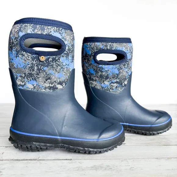 BOGS Kids Grasp Micro Camo Rain Snow Boots Insulated Waterproof Size 1 Youth
