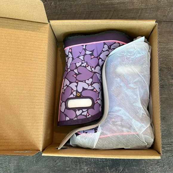 BOGS Puddle Heart Purple/Lavender Boots Toddler size 9