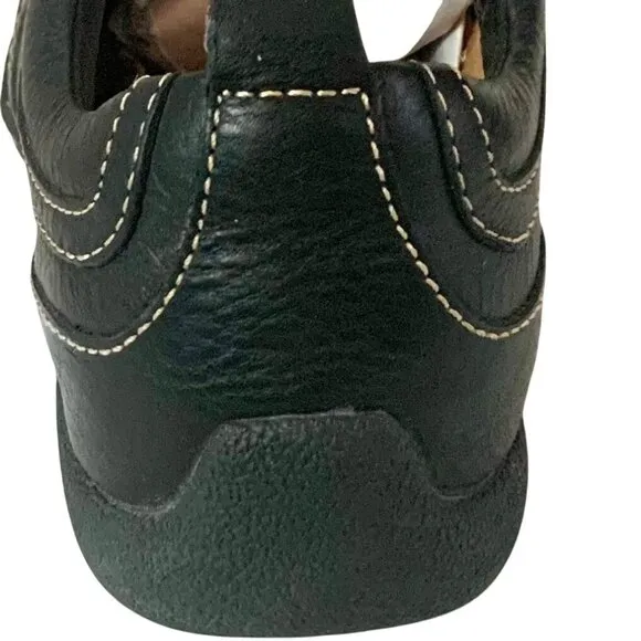Born Mens Leather Bicycle Toe Sneaker Shoe US 10 Black Lace Up Walking Gorpcore