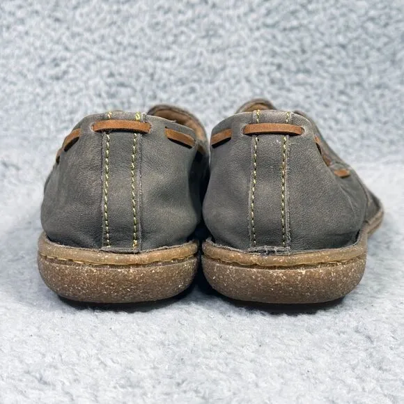 Born Naya Womens Size 39 US 8.5 Slip On Shoes Gray Leather Comfort BR0027822