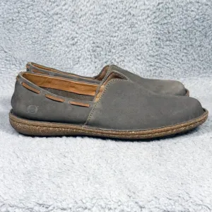 Born Naya Womens Size 39 US 8.5 Slip On Shoes Gray Leather Comfort BR0027822