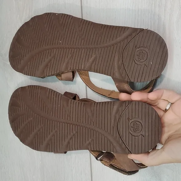 Born Women Comfort Leather Sandals Slide Flats shoes sz 7
