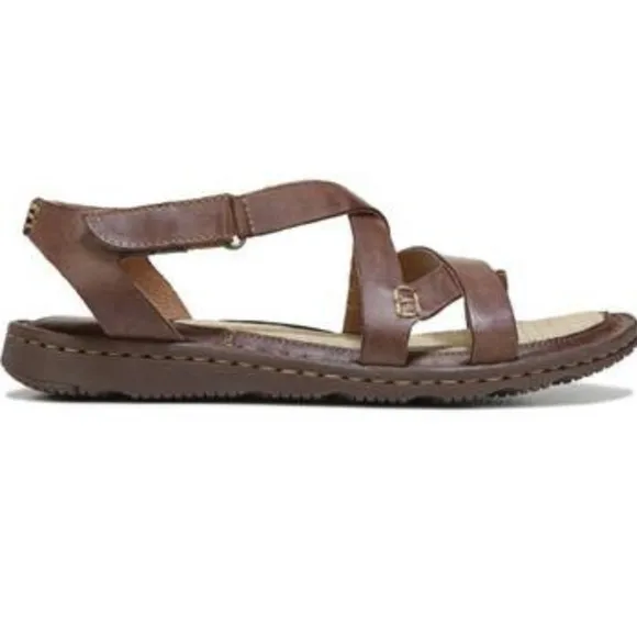 Born Women Comfort Leather Sandals Slide Flats shoes sz 7