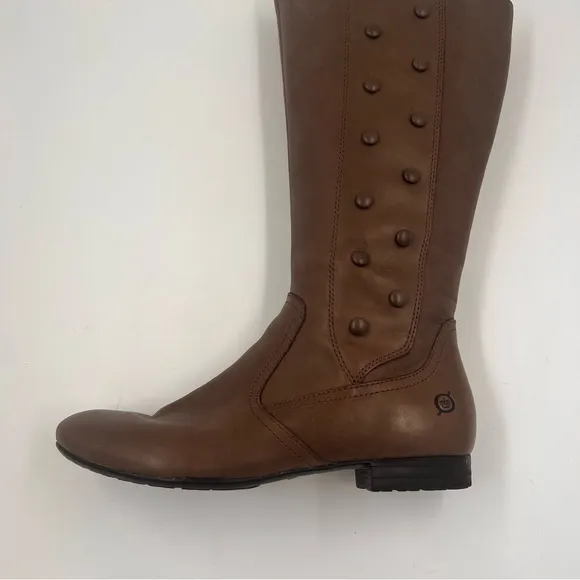 Born Women’s Martika Leather Studded Riding Boots Cosmic Brown Size 7