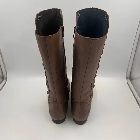 Born Women’s Martika Leather Studded Riding Boots Cosmic Brown Size 7