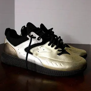 BOSS Hugo Boss Gold &amp; Black Sneakers Men’s Size 43 (US 10) – Designer Street Sty