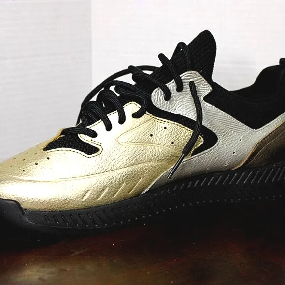 BOSS Hugo Boss Gold &amp; Black Sneakers Men’s Size 43 (US 10) – Designer Street Sty