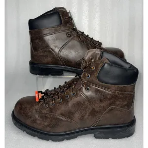 BRAHMA Dark Brown Men's Raid 6&quot; Steel Toe Work Boots Size 14 Slip Oil Resistant