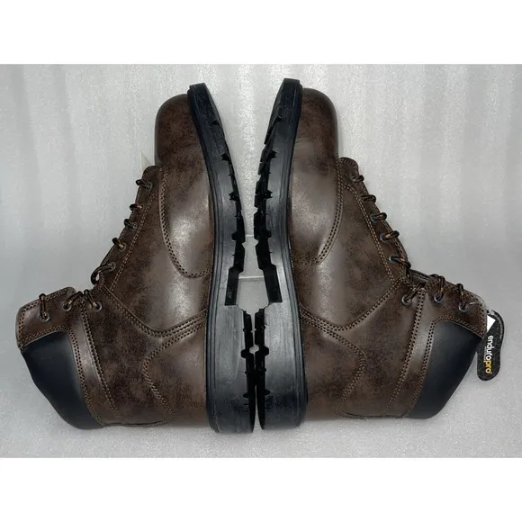 BRAHMA Dark Brown Men's Raid 6&quot; Steel Toe Work Boots Size 14 Slip Oil Resistant