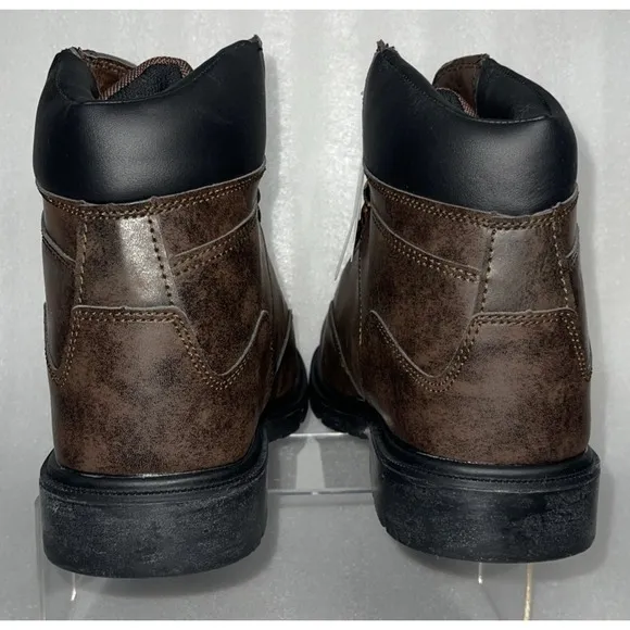 BRAHMA Dark Brown Men's Raid 6&quot; Steel Toe Work Boots Size 14 Slip Oil Resistant