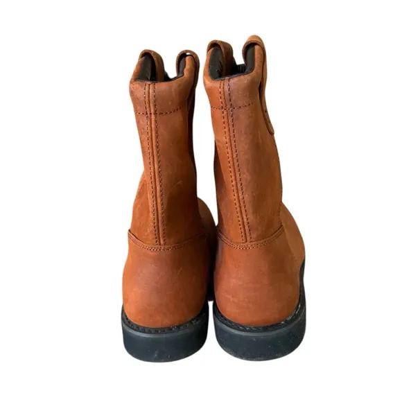 Brahma Hutch II Men's Brown Leather Pull On Steel Toe Work Boots Size 11W