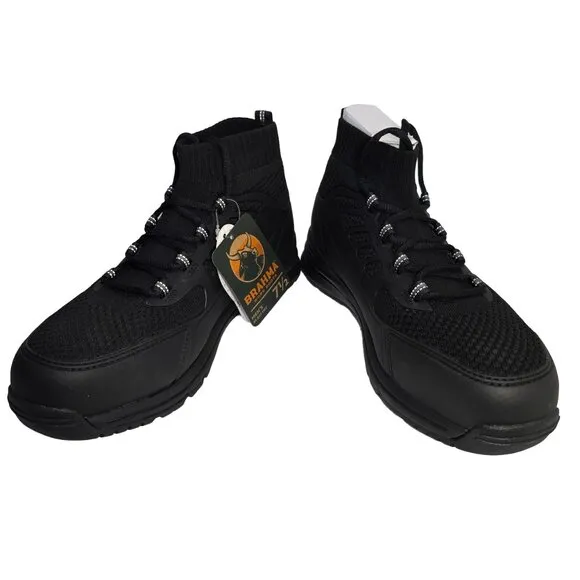 Brahma Steel Toe Work Shoes Slip Resistant Mens SZ 7.5 Black Blast Off Enduropro