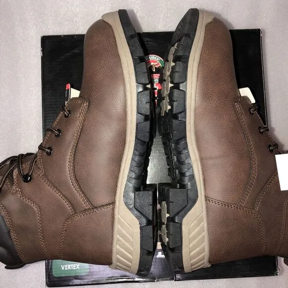 Brahma Vertex Men's 8&quot; Steel Toe Slip and Oil Resistant Brown Work Boots Size 13