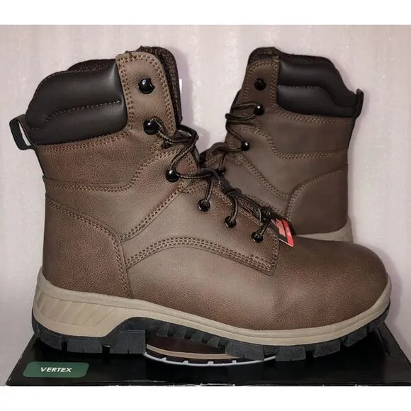 Brahma Vertex Men's 8&quot; Steel Toe Slip and Oil Resistant Brown Work Boots Size 13