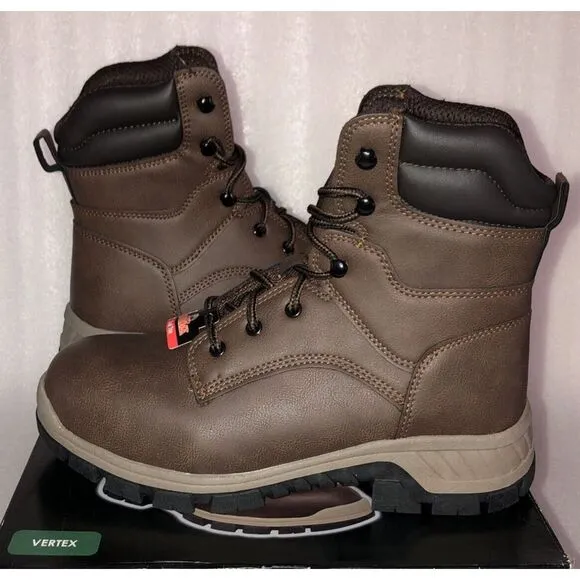 Brahma Vertex Men's 8&quot; Steel Toe Slip and Oil Resistant Brown Work Boots Size 13