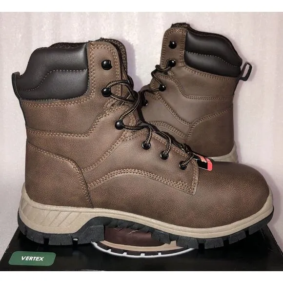 Brahma Vertex Men's 8&quot; Steel Toe Slip and Oil Resistant Brown Work Boots Size 13