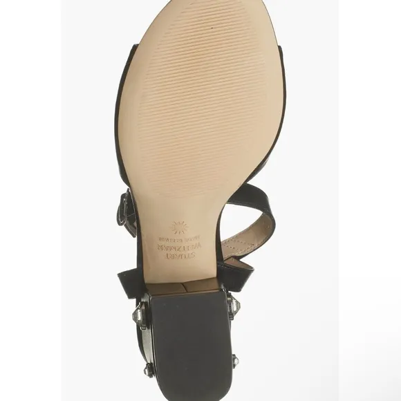 BRAND NEW NEVER WORN STUART WEITZMAN BLOCK HEEL EMBELLISHED SANDALS IN SIZE 8.5