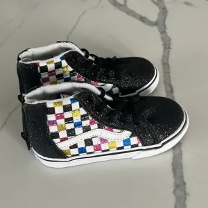 Brand new Vans high top metallic checkered girls sneakers size 9