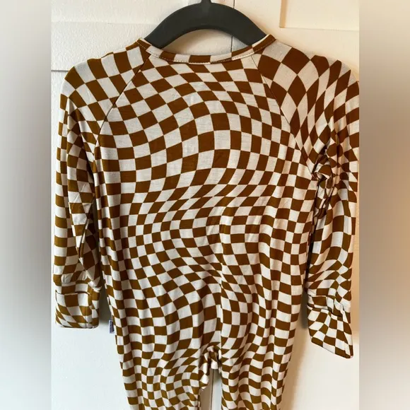 Brixton Phoenix NWT Baby Wavy Checkered Bamboo Zipper Romper Size 6-12 Months‎