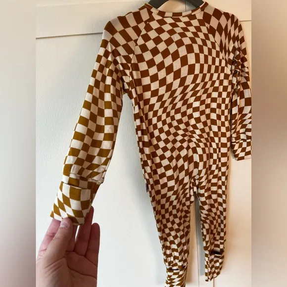 Brixton Phoenix NWT Baby Wavy Checkered Bamboo Zipper Romper Size 6-12 Months‎